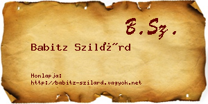 Babitz Szilárd névjegykártya